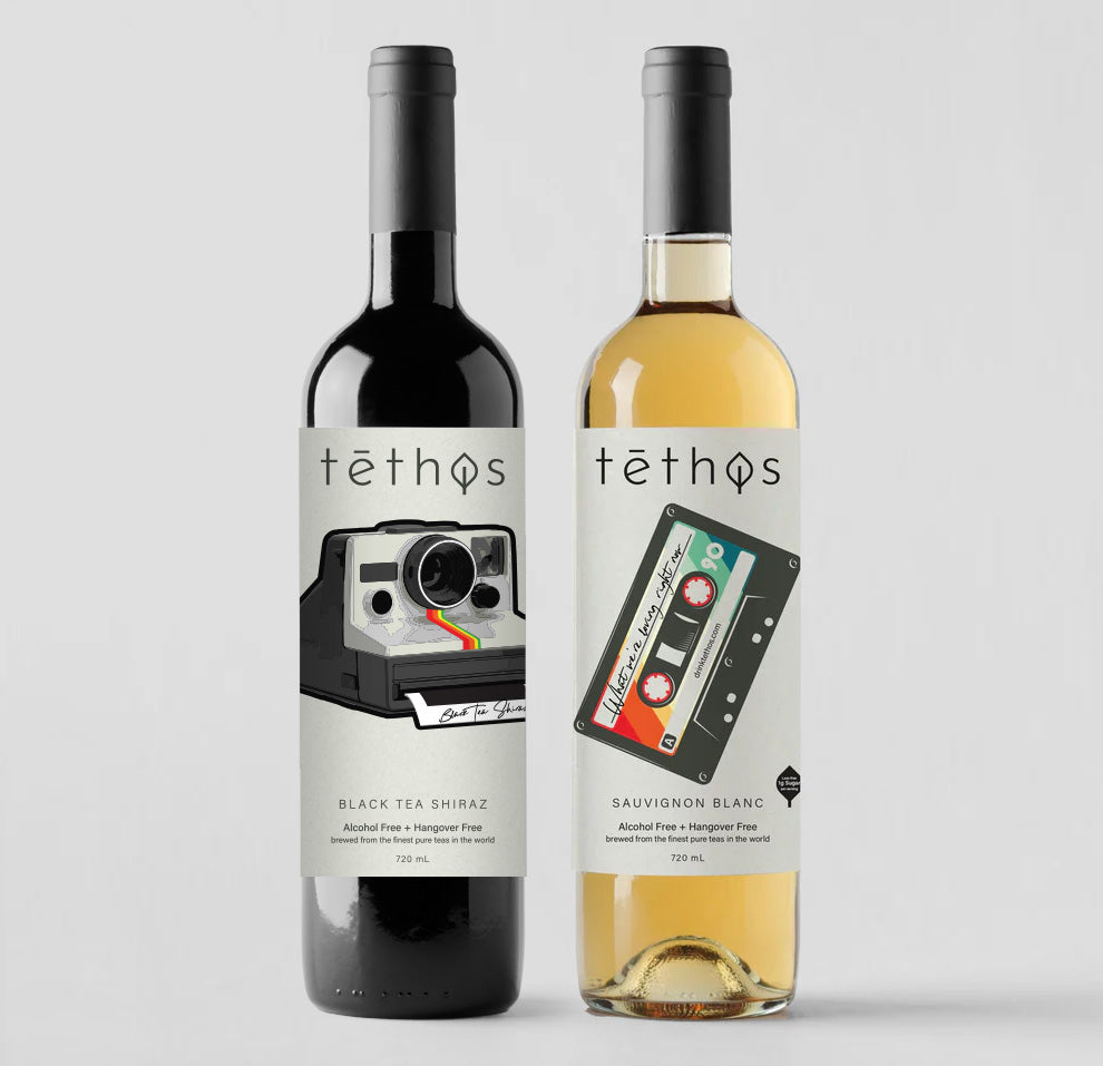 Tēthos Sampler 2 pack, black tea shiraz + sauvignon blanc tea