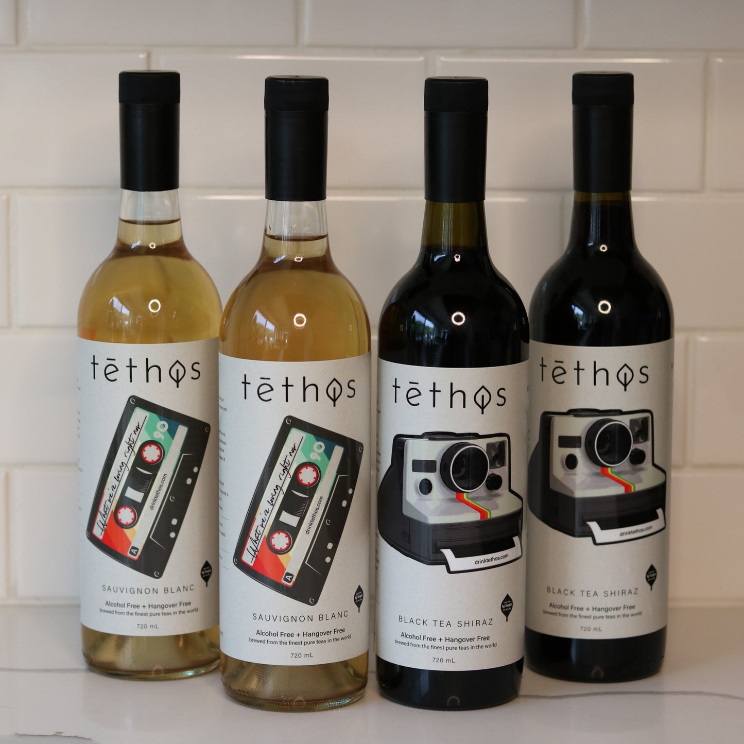 Tēthos Sampler 4 Pack, 2 x Black Tea Shiraz + 2 x Sauvignon Blanc Tea