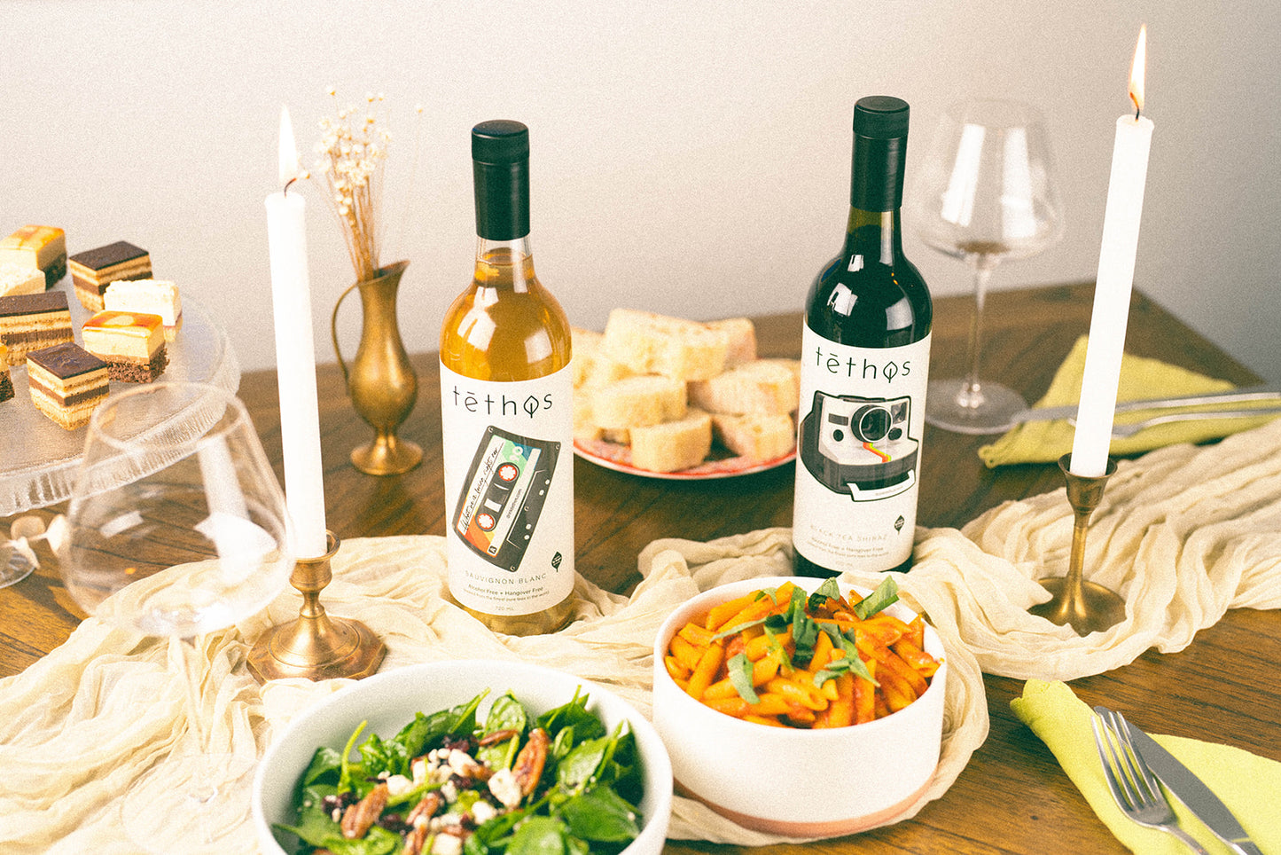Tēthos Sampler 4 Pack, 2 x Black Tea Shiraz + 2 x Sauvignon Blanc Tea